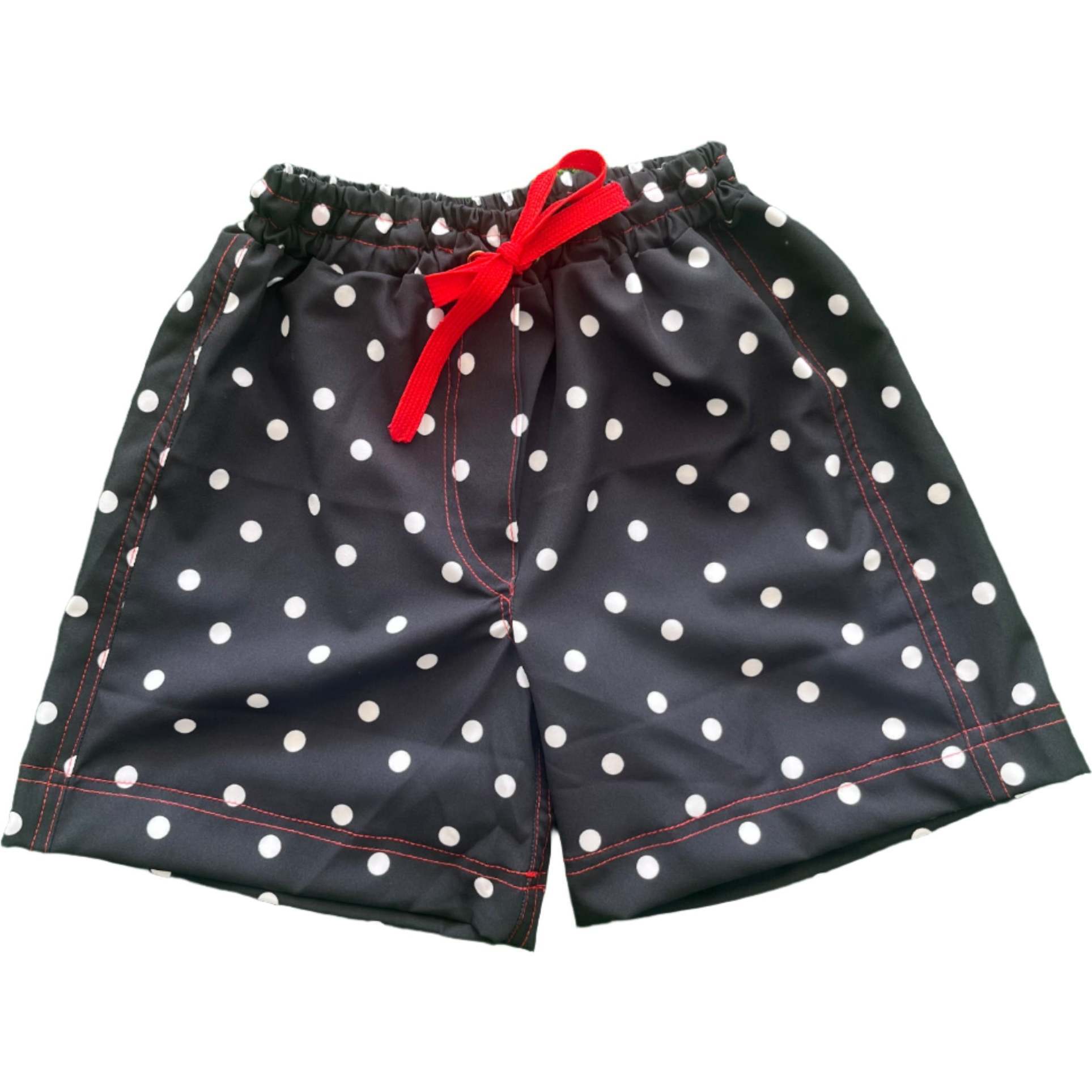 Gui Cherry Top Print Elastic Waist Drawstring Swim Trunks, Multicolors - Swim Trunks - 1