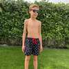 Gui Cherry Top Print Elastic Waist Drawstring Swim Trunks, Multicolors - Swim Trunks - 2