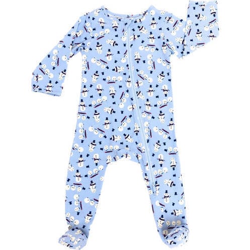 Zippered Footed Onesie, Holiday Snowmen