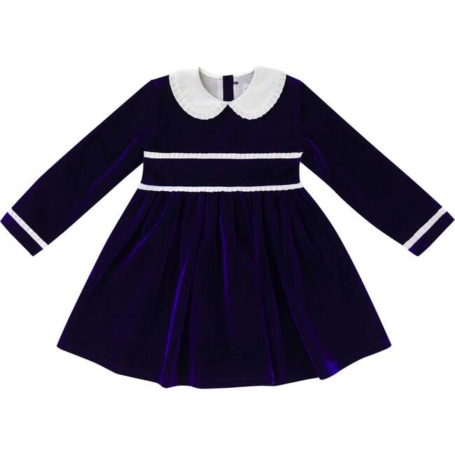 Long Sleeve Grace Dress, Midnight Blue Velvet