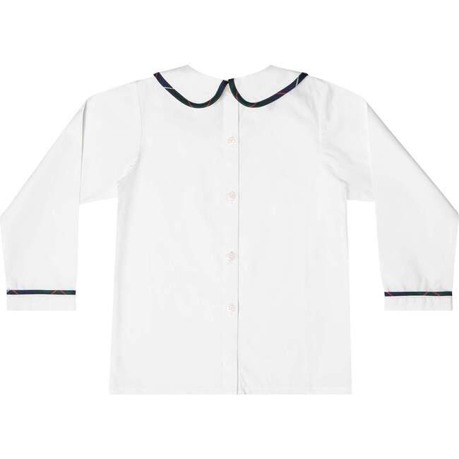 Long Sleeve Henry Peter Pan, Classic White with Tenley Tartan Trim - Shirts - 7