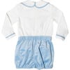 Long Sleeve Barrett Bubble, Bay Tree Blue Velvet - Onesies - 7