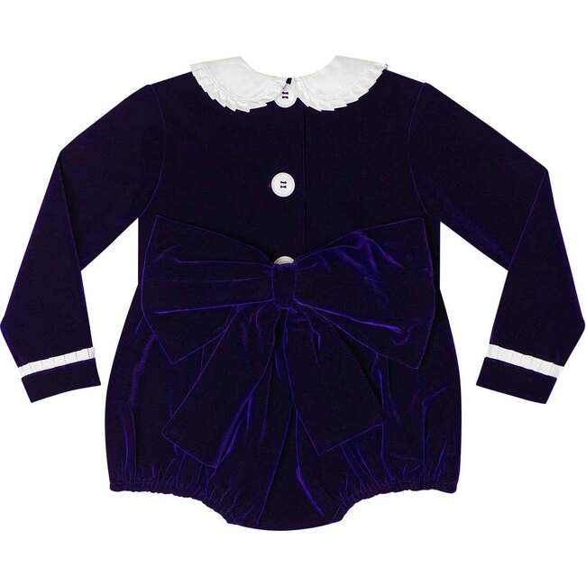 Long Sleeve Grace Bubble, Midnight Blue Velvet - Onesies - 7