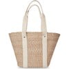 Women's Toci Straw Cotton Handle Tote Bag, Ivory - Bags - 1 - thumbnail