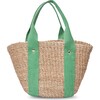 Women's Toci Straw Cotton Handle Mini Tote Bag, Green - Bags - 1 - thumbnail