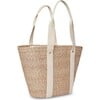 Women's Toci Straw Cotton Handle Tote Bag, Ivory - Bags - 3