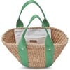 Women's Toci Straw Cotton Handle Mini Tote Bag, Green - Bags - 2