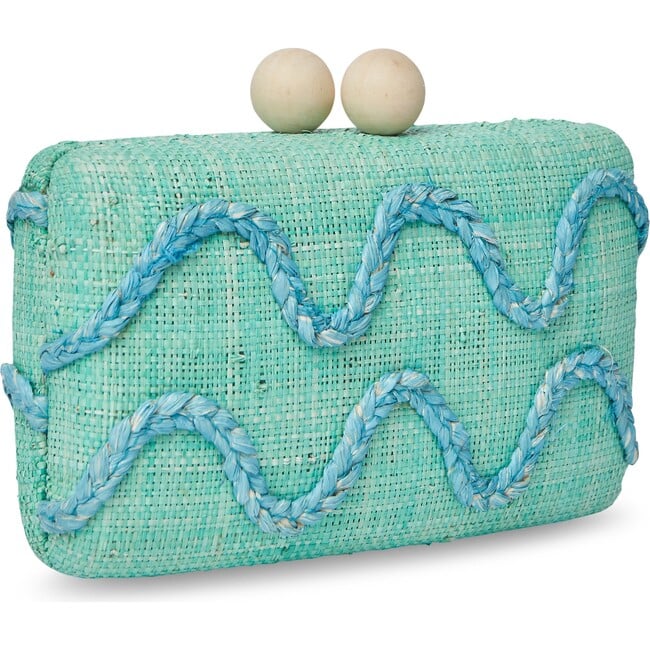 Women's Tierra Embroidered Straw Clutch Bag, Green - Bags - 3