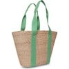 Women's Toci Straw Cotton Handle Tote Bag, Green - Bags - 3