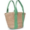 Women's Toci Straw Cotton Handle Mini Tote Bag, Green - Bags - 3