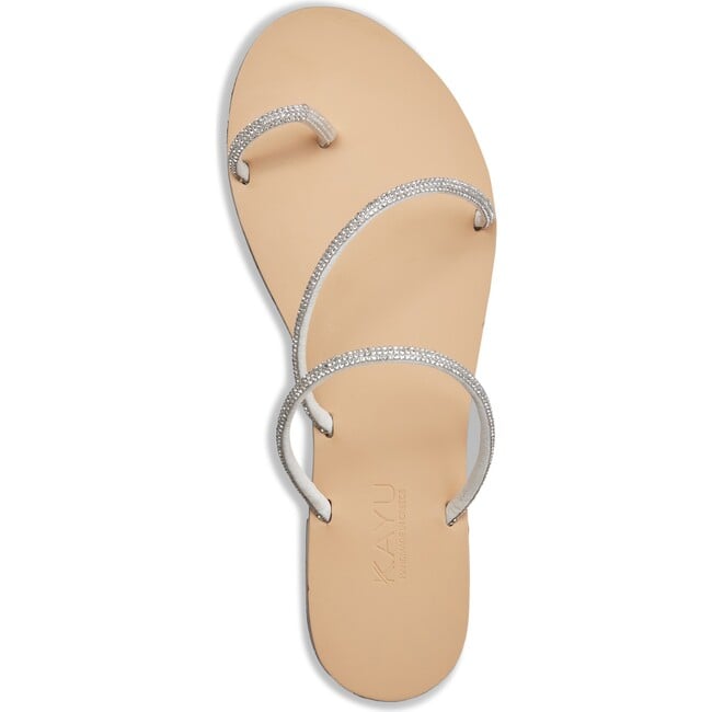 Women's Raissa Vegetable Tanned Leather Sandal, Silver Crystal - Sandals - 2