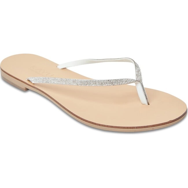 Women's Milos Vegetable Tanned Leather Sandal, Silver Crystal