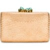 Women's Jen Straw Turquoise Stone Clutch Bag, Gold - Bags - 1 - thumbnail