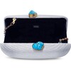 Women's Jen Straw Turquoise Stone Clutch Bag, Grey - Bags - 2