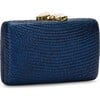 Women's Jen Straw White Stone Clutch Bag, Navy - Bags - 3