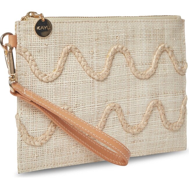 Women's Irma Straw Zip Closure Pouch Wristlet Bag, Natural - Bags - 3