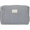 Women's Elsie Travel Case Zip Pouch Bag, Black Gingham - Makeup Bags - 1 - thumbnail