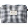 Women's Elsie Mini Travel Case Zip Pouch Bag, Black Gingham - Makeup Bags - 1 - thumbnail