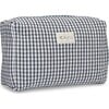 Women's Elsie Travel Case Zip Pouch Bag, Black Gingham - Makeup Bags - 3