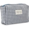 Women's Elsie Mini Travel Case Zip Pouch Bag, Black Gingham - Makeup Bags - 3