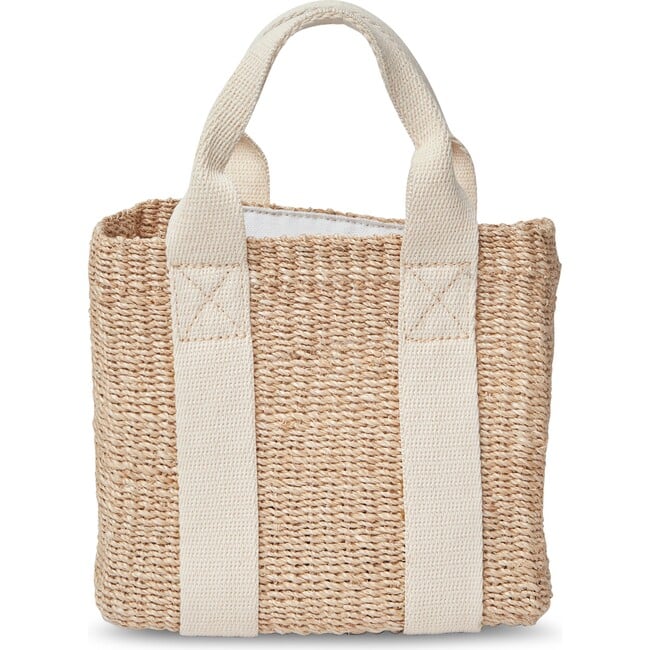 Women's Cherry Straw Cotton Handle Micro Bag, Ivory