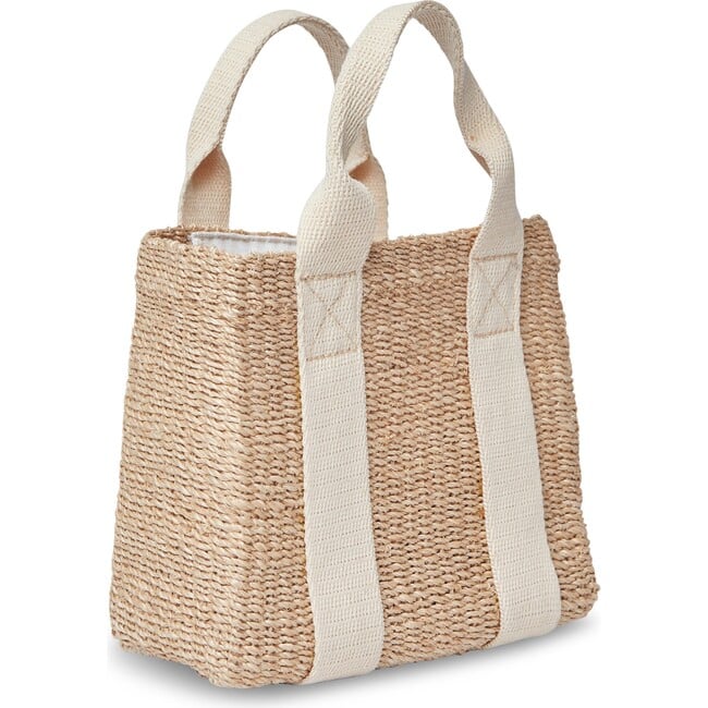 Women's Cherry Straw Cotton Handle Micro Bag, Ivory - Bags - 3