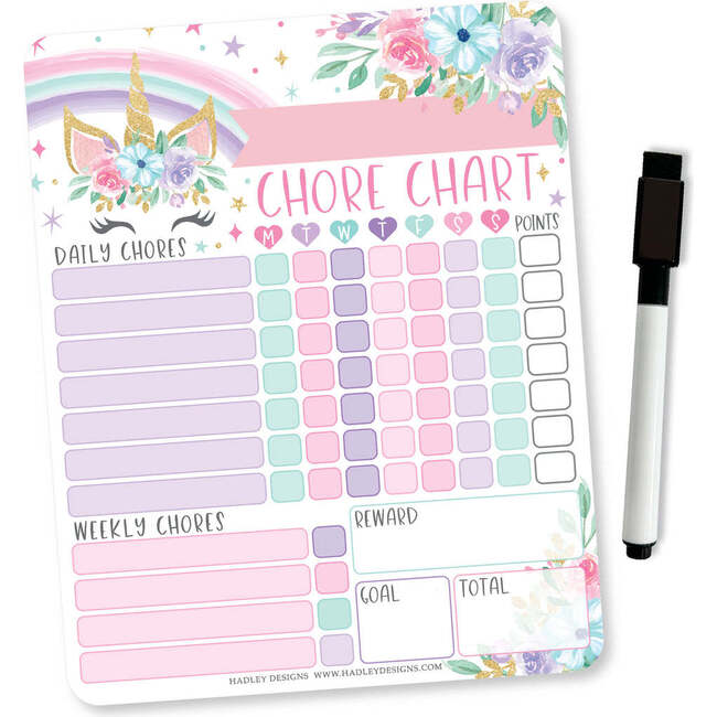 Unicorn Kids Chore Chart, Behavior Chart & Day-N-Night Routine Chart Bundle, Multicolors - Paper Goods - 2