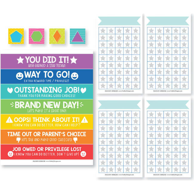 Unicorn Kids Chore Chart, Behavior Chart & Day-N-Night Routine Chart Bundle, Multicolors - Paper Goods - 4