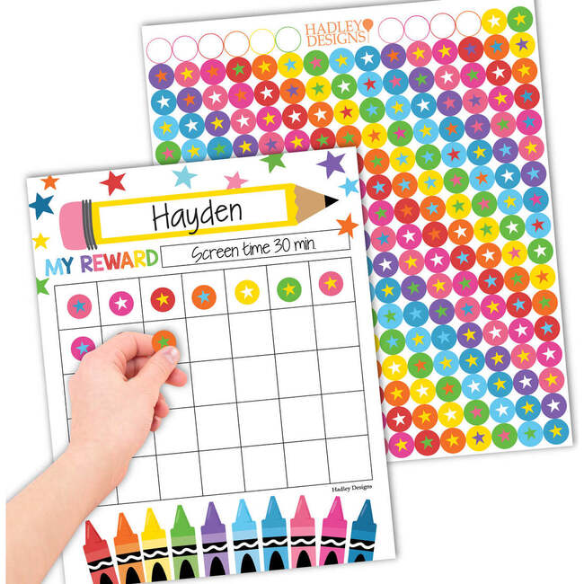 Video Game Kids Chore Chart, Reward Sticker Charts & Day-N-Night Routine Chart Bundle, Multicolors - Paper Goods - 4