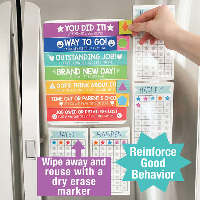 Unicorn Kids Chore Chart, Behavior Chart & Day-N-Night Routine Chart Bundle, Multicolors - Paper Goods - 5