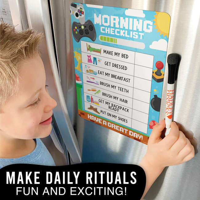 Video Game Kids Chore Chart, Reward Sticker Charts & Day-N-Night Routine Chart Bundle, Multicolors - Paper Goods - 7