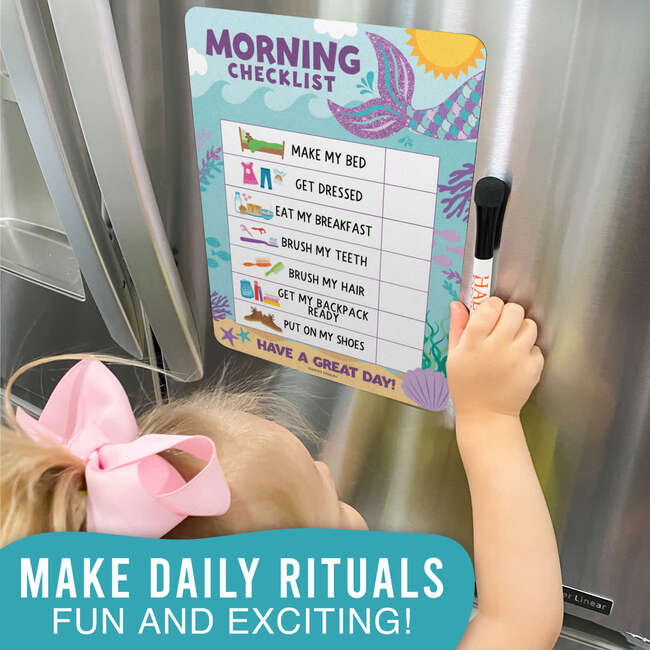 Mermaid Kids Chore Chart, Behavior Chart & Day-N-Night Routine Chart Bundle, Multicolors - Paper Goods - 7