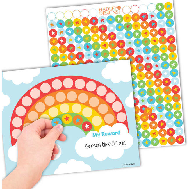 Colorful Kids Reward Sticker Charts & Day-N-Night Routine Charts Bundle, Multicolors - Paper Goods - 4