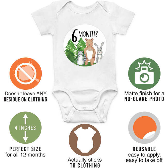 6-Piece Woodland Baby Closet Dividers & 20-Piece Baby Milestone Stickers Baby Shower Gift, Multicolors - Keepsakes & Mementos - 7