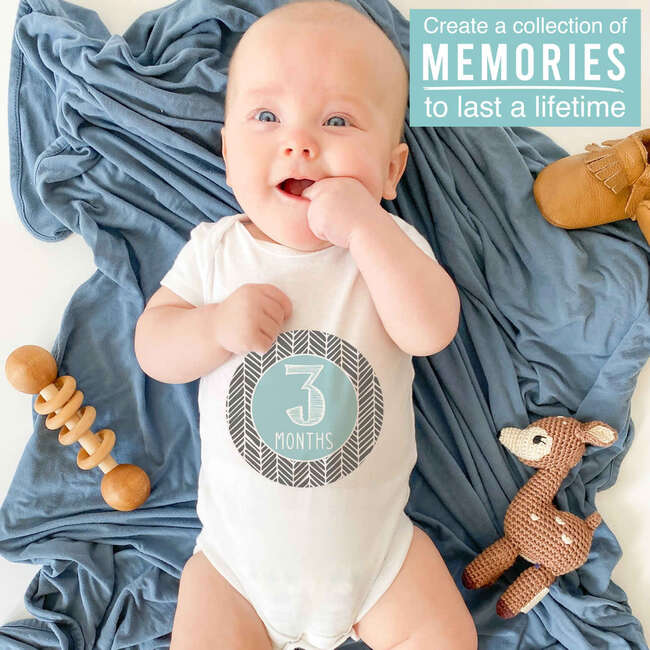 6-Piece Ocean Blue Baby Closet Dividers & 16-Piece Baby Milestone Stickers Baby Shower Gift, Multicolors - Keepsakes & Mementos - 6