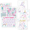 10-Piece Unicorn Potty Training Charts & 6-Piece Bathroom Wall Art Decor Prints, Multicolors - Paper Goods - 1 - thumbnail