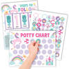 10-Piece Unicorn Potty Training Charts & 6-Piece Bathroom Wall Art Decor Prints, Multicolors - Paper Goods - 2