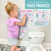 10-Piece Unicorn Potty Training Charts & 6-Piece Bathroom Wall Art Decor Prints, Multicolors - Paper Goods - 3