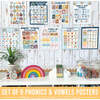 16-Piece Boho Rainbow Prek & Kindergarten Posters & 9-Piece Phonics & Vowels Posters, Multicolors - Paper Goods - 6