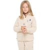 Oda Primaloft Bio Fleece Chin Guard Zipper Jacket, Beige & Purple - Jackets - 1 - thumbnail