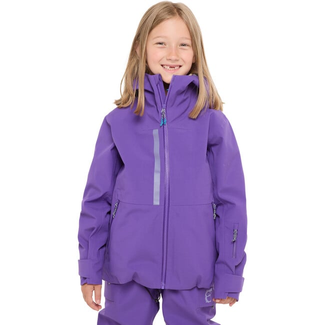 Turas All Season 3-Layer Waterproof Chin Guard Zipper Jacket, Purple Panda