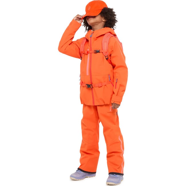 Turas All Season 3-Layer Waterproof Chin Guard Zipper Jacket, Red Orange - Jackets - 3