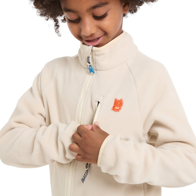 Oda Primaloft Bio Fleece Chin Guard Zipper Jacket, Beige & Orange - Jackets - 4