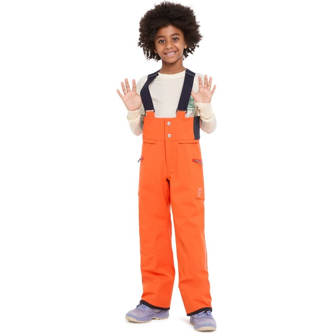 Dait All Season 3-Layer Waterproof Adjustable Bib Pants, Red Orange