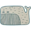 Whale Absorbent Cotton Bath Mat, White - Towels - 1 - thumbnail