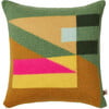 Tilt Square Wool Knitted Cushion, Green - Decorative Pillows - 1 - thumbnail