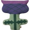 Thistle Shaped Lambswool Stuffed Cushion, Purple - Decorative Pillows - 1 - thumbnail