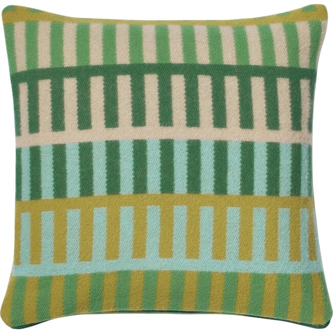 Shiel Square Lambswool Knitted Cushion, Green