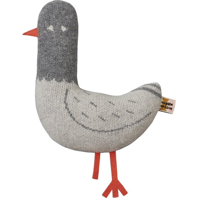 Paddy Lambswool Stuffed Pigeon, Grey