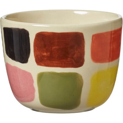 Mottle Hand Painted Stoneware Pinch Pot, Multicolors